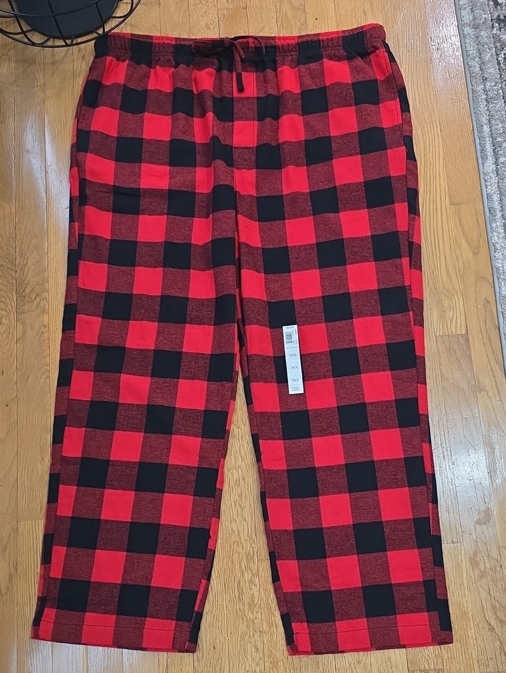 SONOMA BRAND MEN'S BIG & TALL RED & BLACK PLAID FLANNEL PAJAMA BOTTOMS PANTS XXL